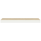Estante flotante de pared blanco y roble MDF 90x23,5x3,8 cm