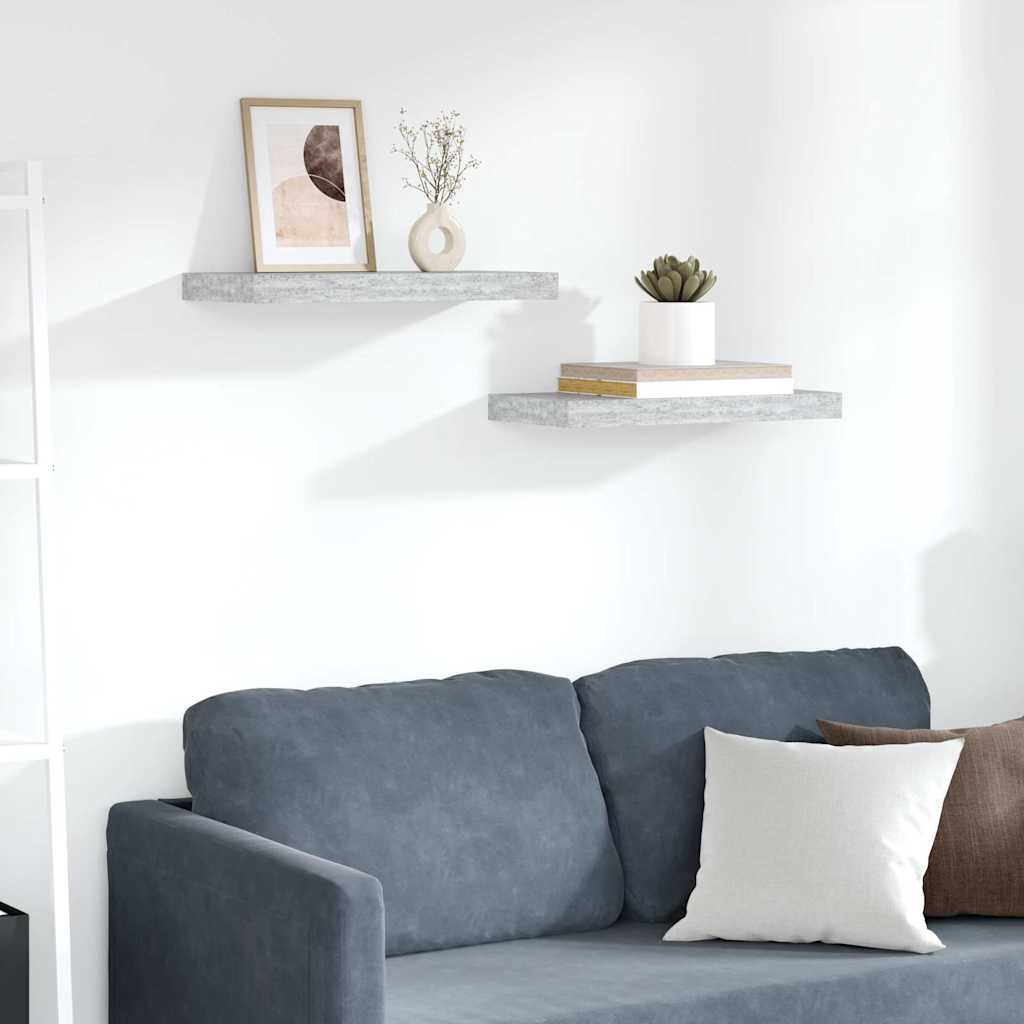 Estante flotante de pared 2 uds MDF roble y blanco 50x23x3,8 cm