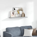 Estante flotante de pared blanco y roble MDF 90x23,5x3,8 cm