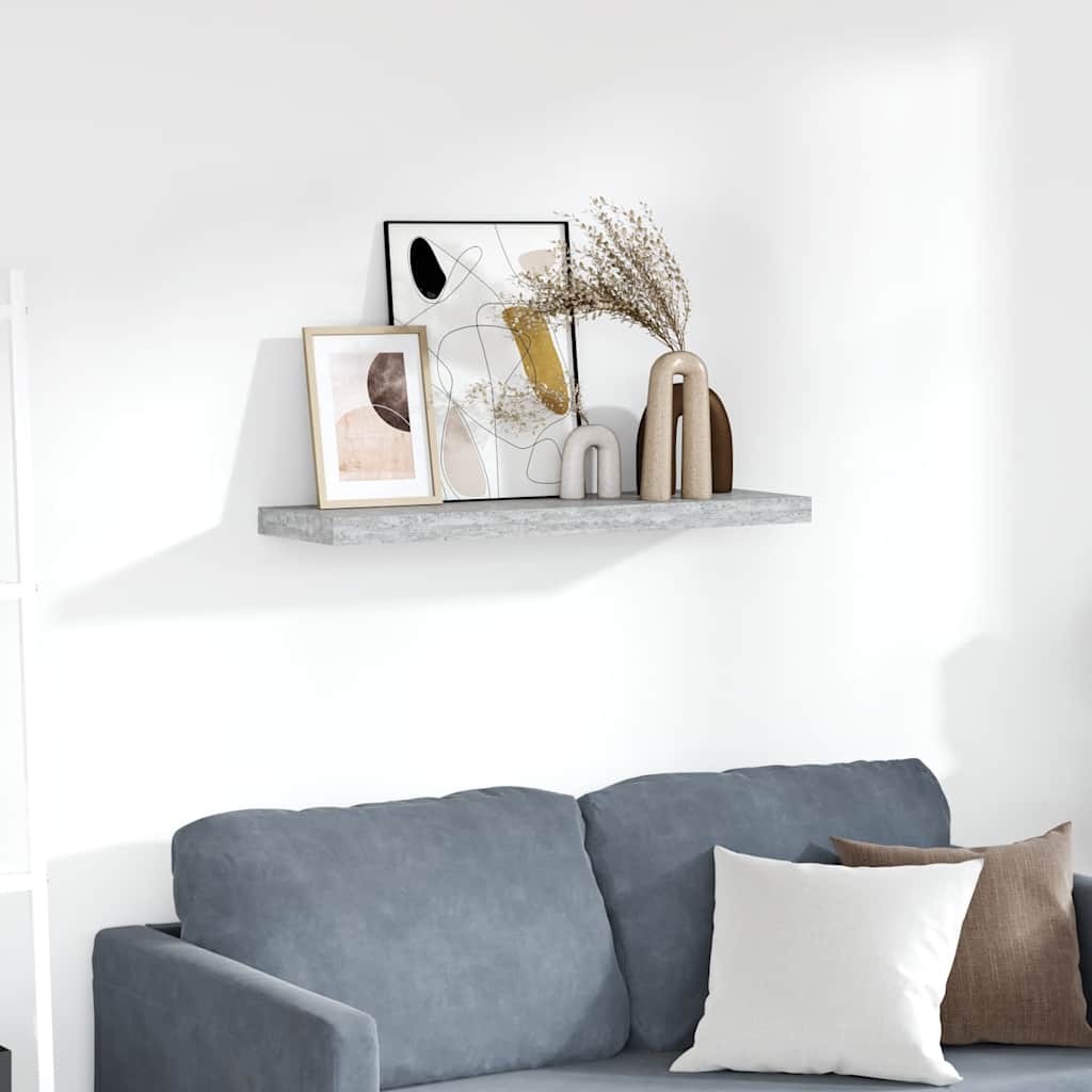 Estante flotante de pared blanco y roble MDF 90x23,5x3,8 cm