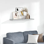 Estante flotante de pared blanco y roble MDF 90x23,5x3,8 cm