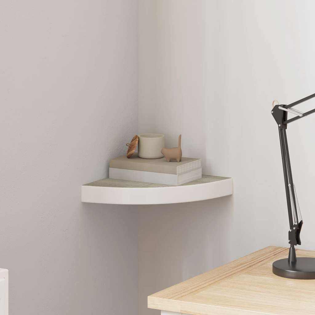 323922 Floating Corner Shelf Grey 35x35x3,8 cm MDF