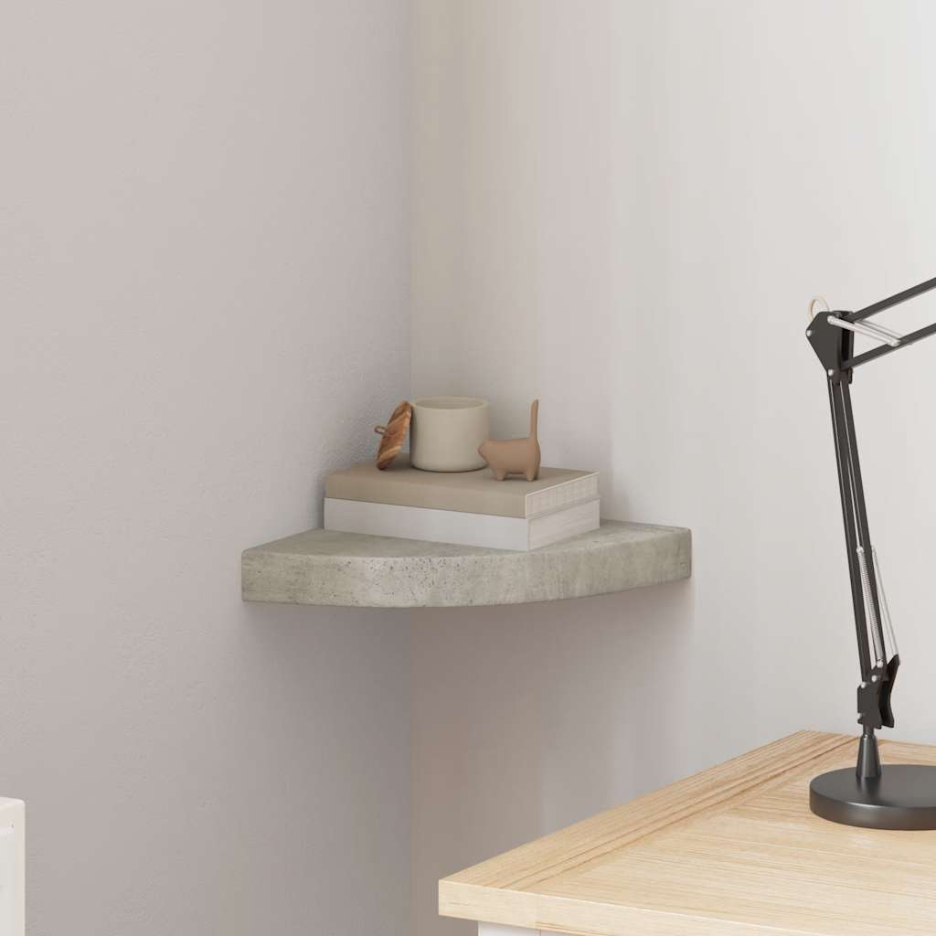 323922 Floating Corner Shelf Grey 35x35x3,8 cm MDF