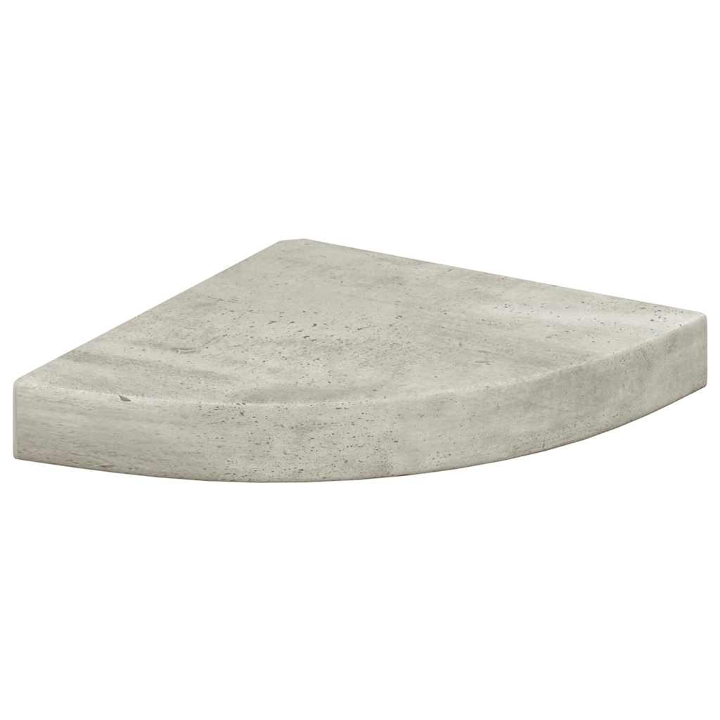 Estante de esquina de pared 2 uds MDF gris hormigón 25x25x3,8cm