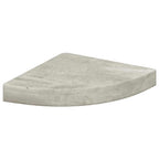 Estante de esquina de pared 2 uds MDF gris hormigón 25x25x3,8cm