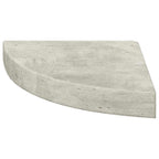 Estante de esquina de pared 2 uds MDF gris hormigón 25x25x3,8cm