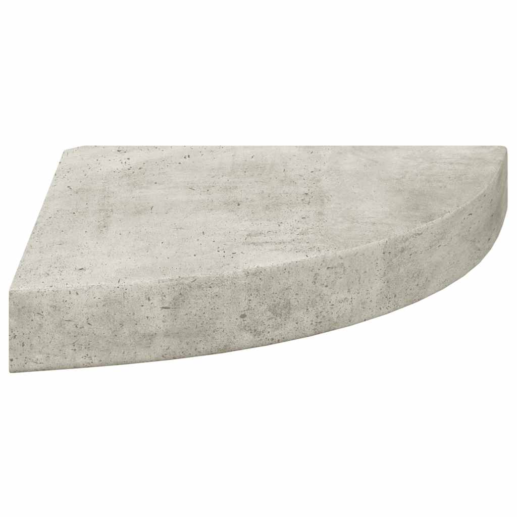 Estante de esquina de pared 2 uds MDF gris hormigón 25x25x3,8cm