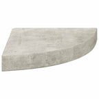 Estante de esquina de pared 2 uds MDF gris hormigón 25x25x3,8cm