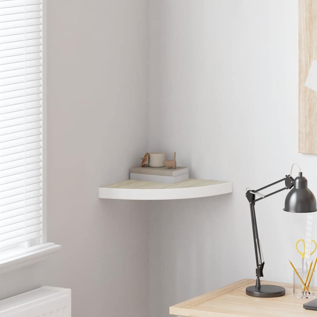 323922 Floating Corner Shelf Grey 35x35x3,8 cm MDF