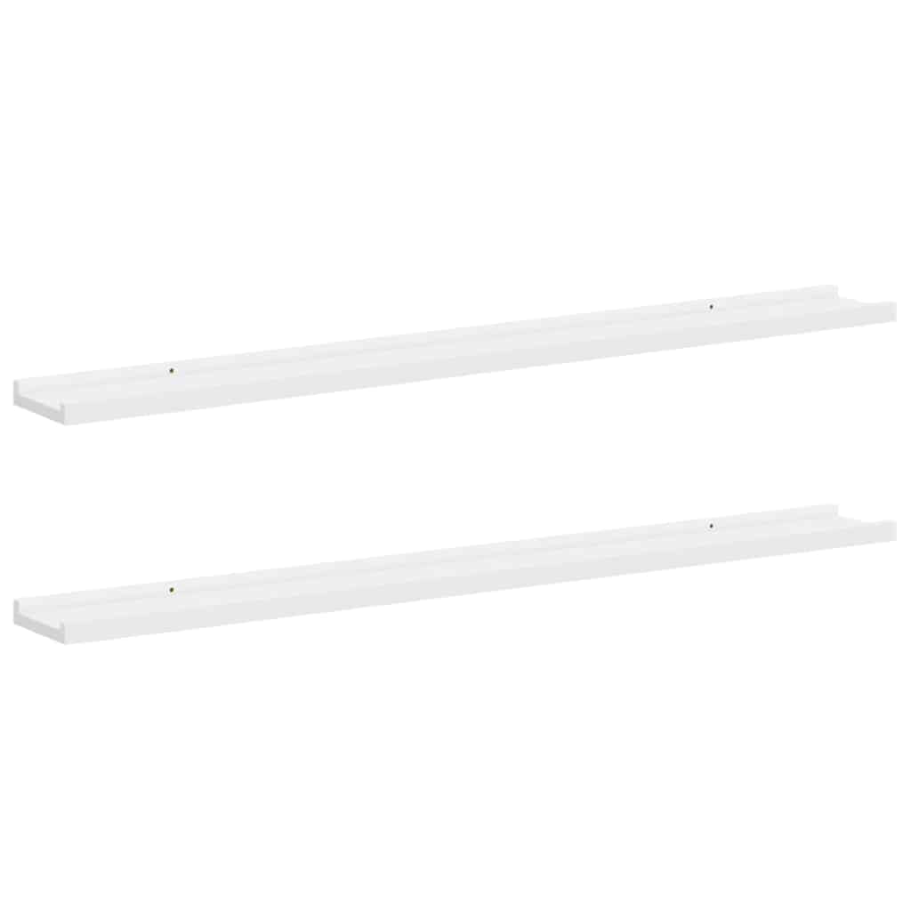 Estantes de pared 2 unidades blanco 100x9x3 cm