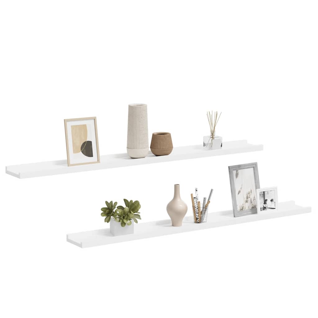 Estantes de pared 2 unidades blanco 100x9x3 cm