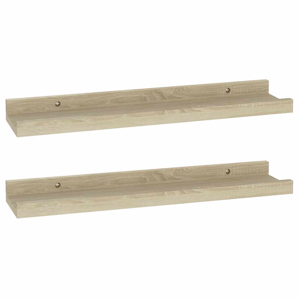 Estantes de pared 2 unidades roble Sonoma 40x9x3 cm