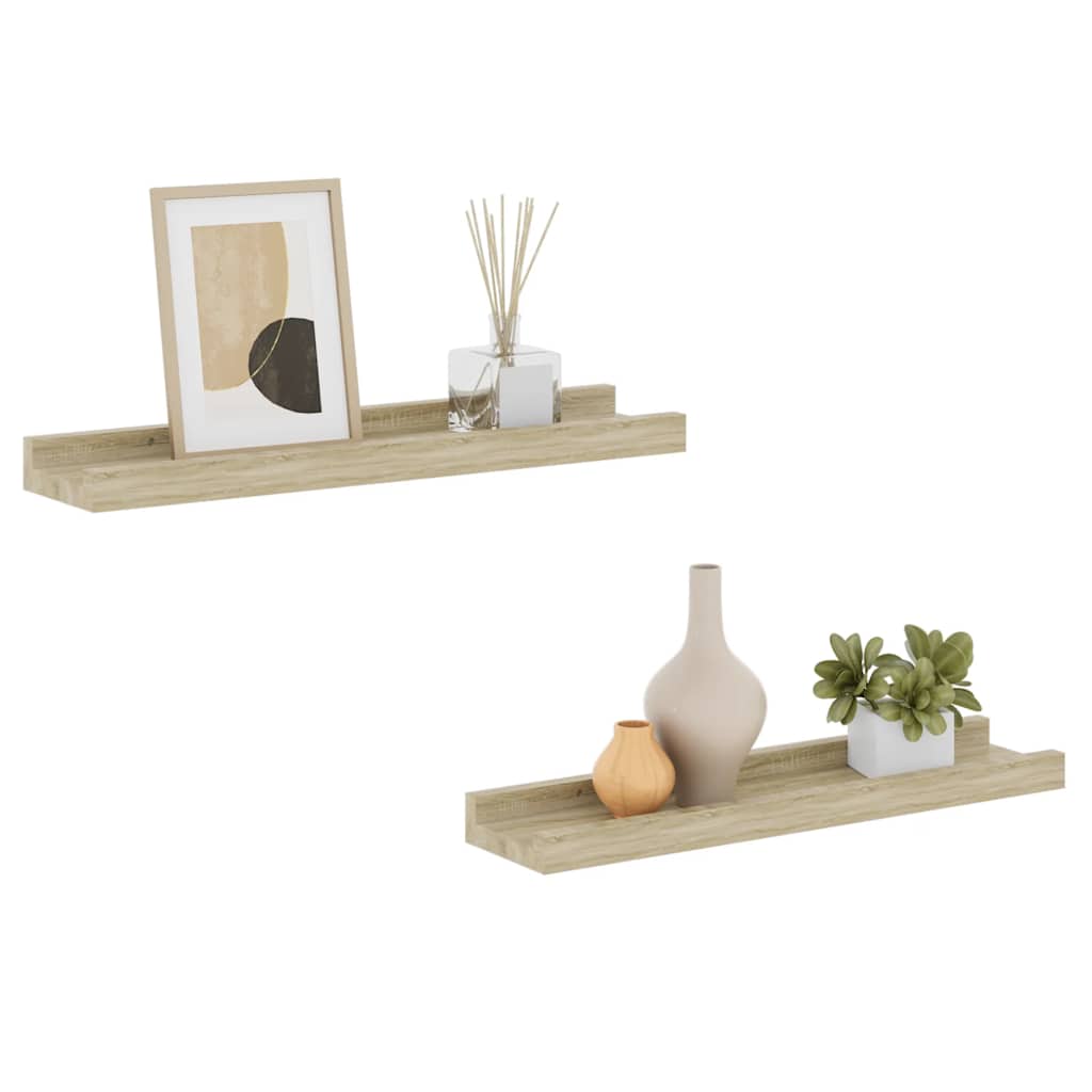 Estantes de pared 2 unidades roble Sonoma 40x9x3 cm