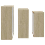 Estantes cubo de pared 3 unidades blanco y roble Sonoma
