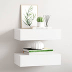 Estante con cajón de pared MDF azul 60x23,5x10 cm