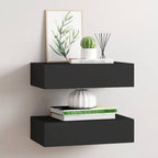 Estante con cajón de pared MDF azul 60x23,5x10 cm