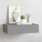 Estante con cajón de pared MDF azul 60x23,5x10 cm