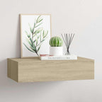 Estante con cajón de pared MDF azul 60x23,5x10 cm