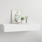 Estante con cajón de pared MDF azul 60x23,5x10 cm