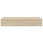 Estante con cajón de pared MDF roble 60x23,5x10 cm