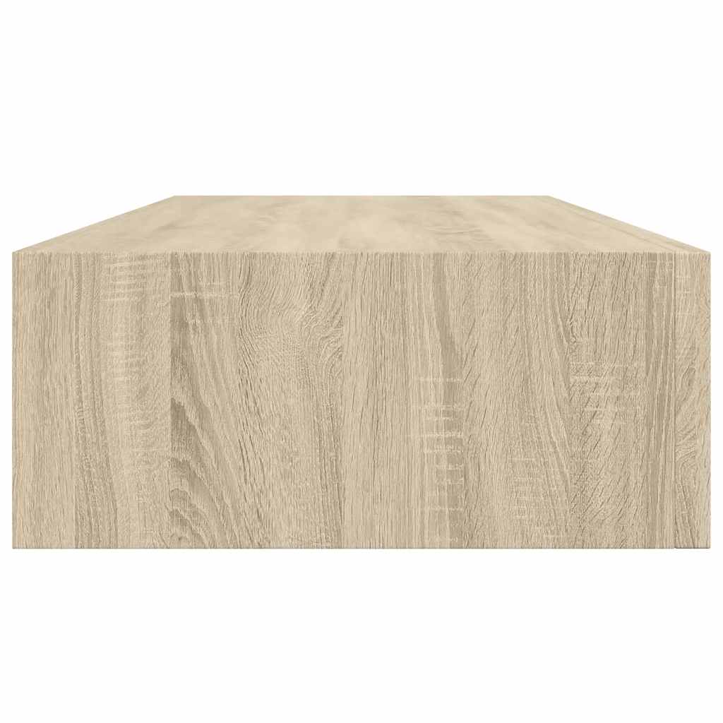 Estante con cajón de pared MDF roble 60x23,5x10 cm