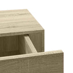 Estante con cajón de pared MDF roble 60x23,5x10 cm