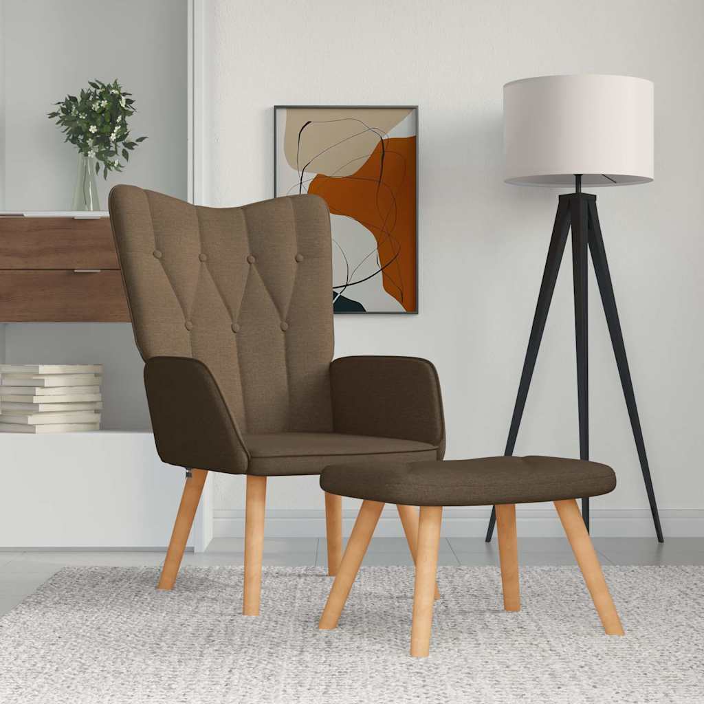 Dark gray fabric relaxation chair with footrest