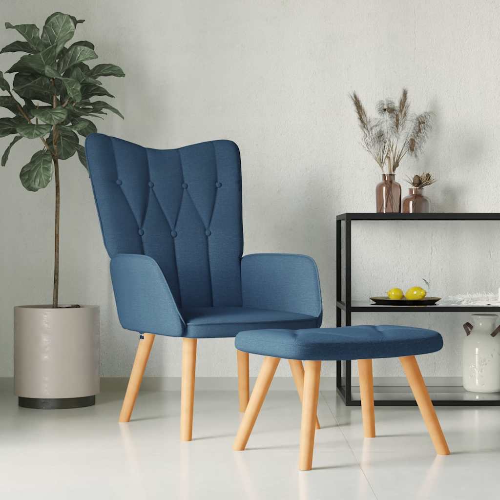Dark gray fabric relaxation chair with footrest