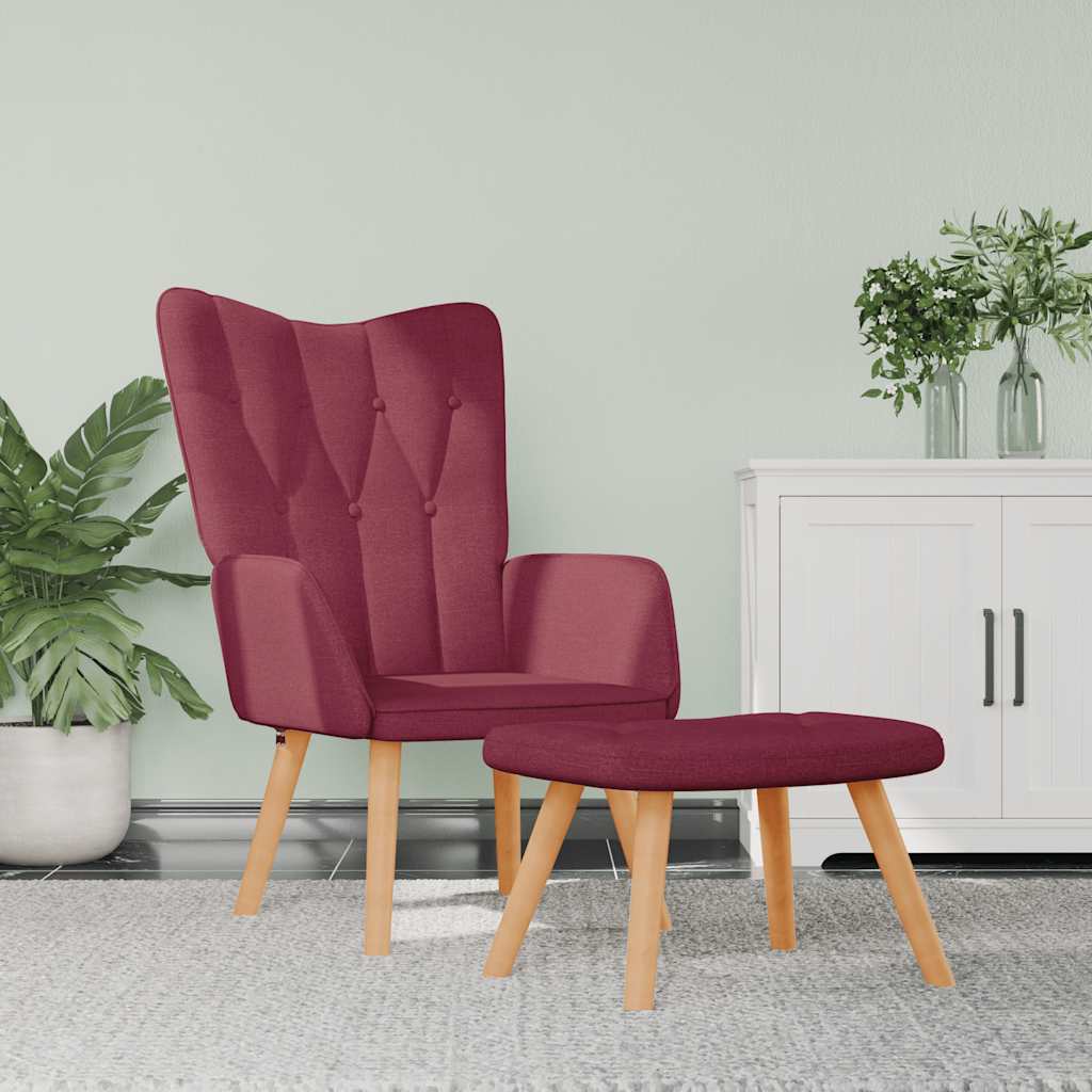 Dark gray fabric relaxation chair with footrest