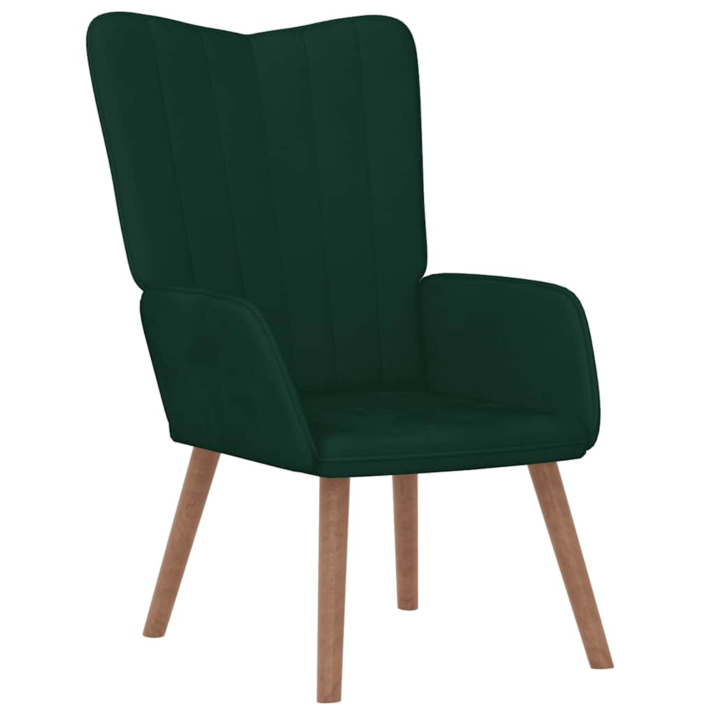 Silla de relajación de terciopelo verde oscuro