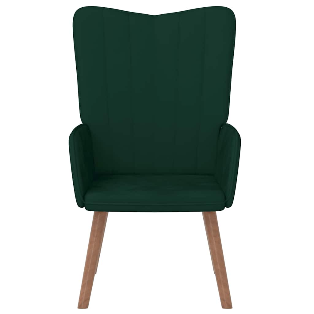 Silla de relajación de terciopelo verde oscuro