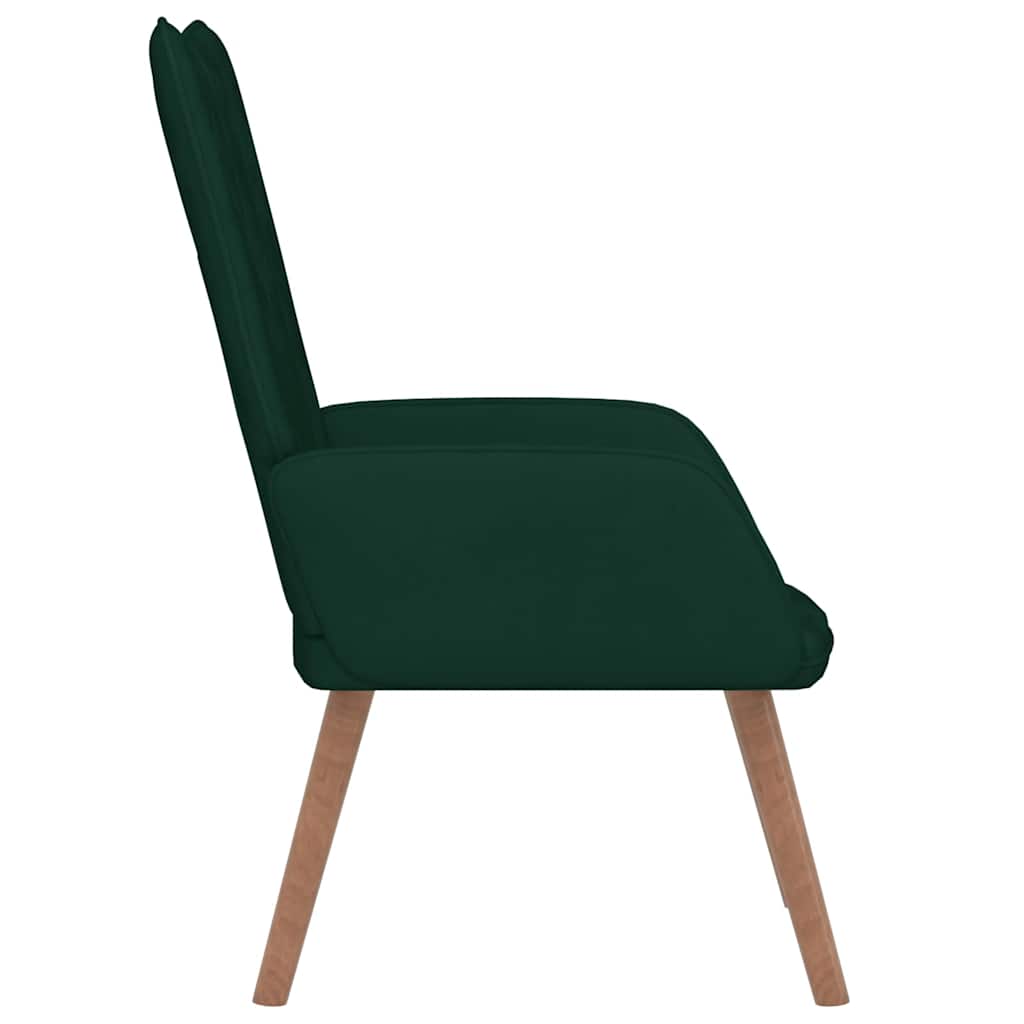 Silla de relajación de terciopelo verde oscuro