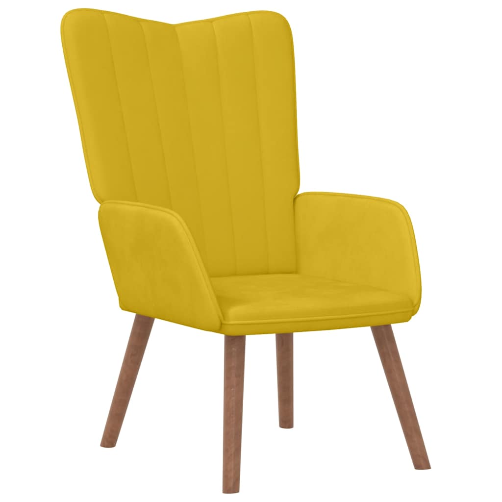 Sillón de relax de terciopelo amarillo mostaza