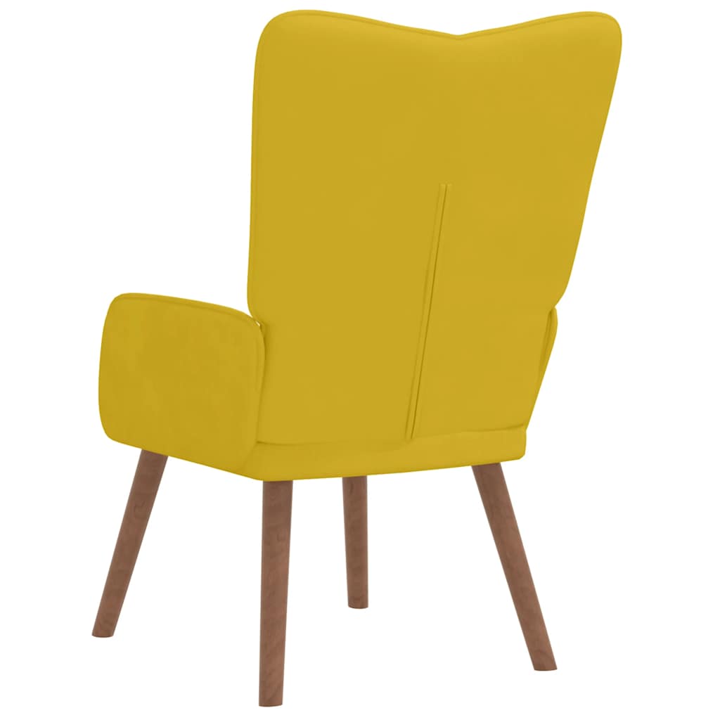 Sillón de relax de terciopelo amarillo mostaza