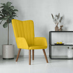 Sillón de relax de terciopelo amarillo mostaza