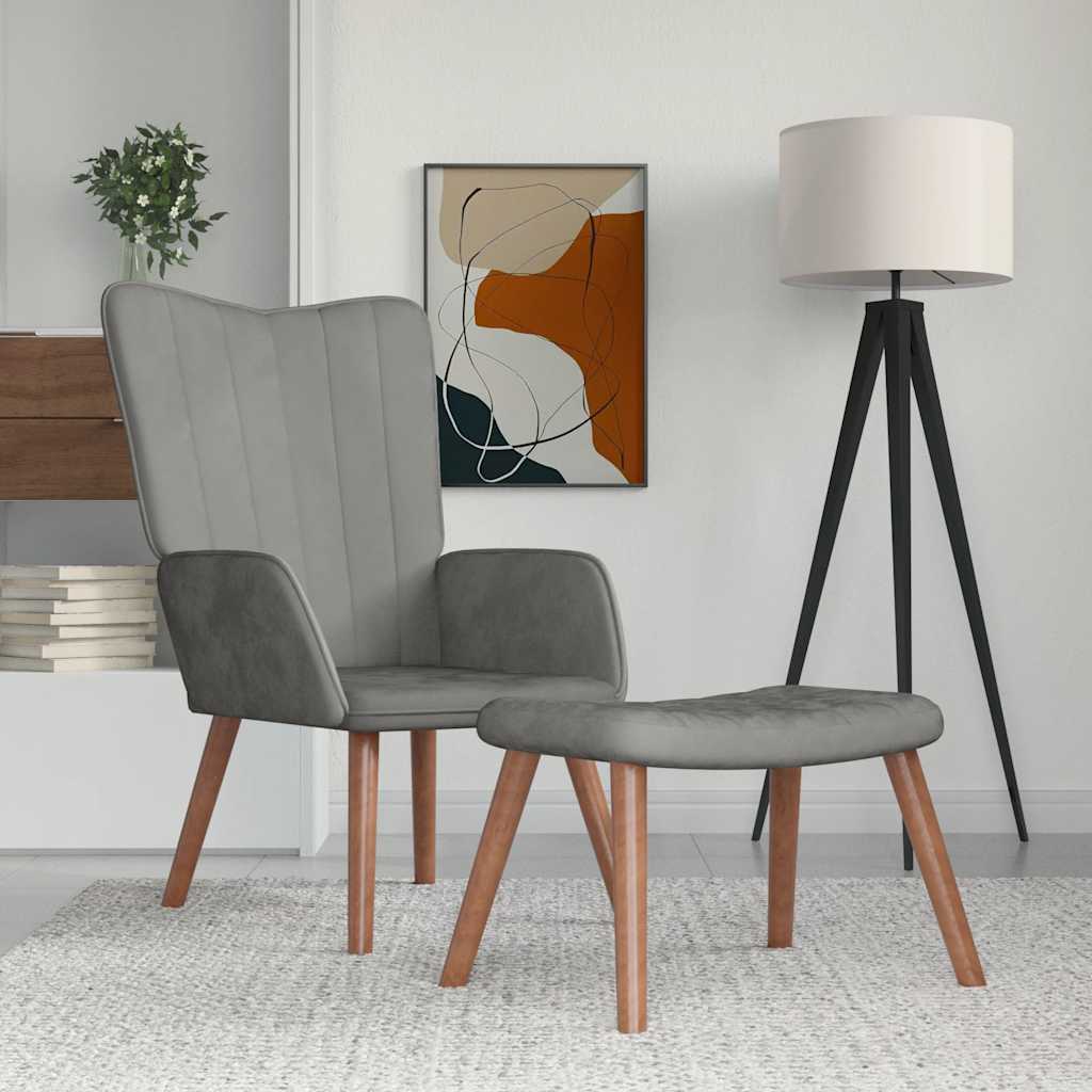 Relax armchair with patchwork fabric stool