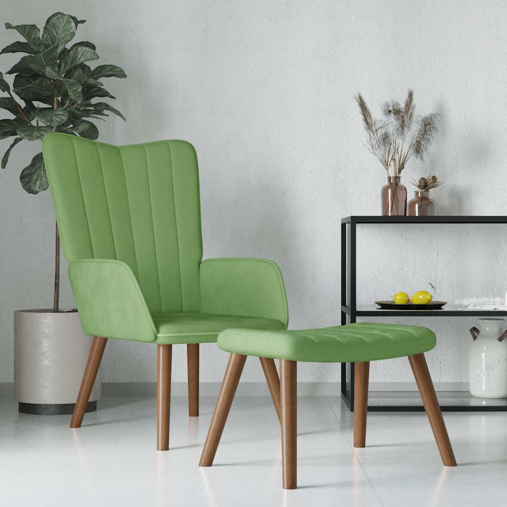 Relax armchair with patchwork fabric stool