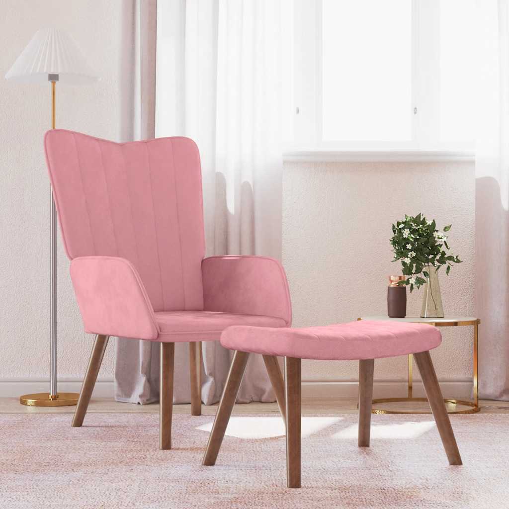 Relax armchair with patchwork fabric stool