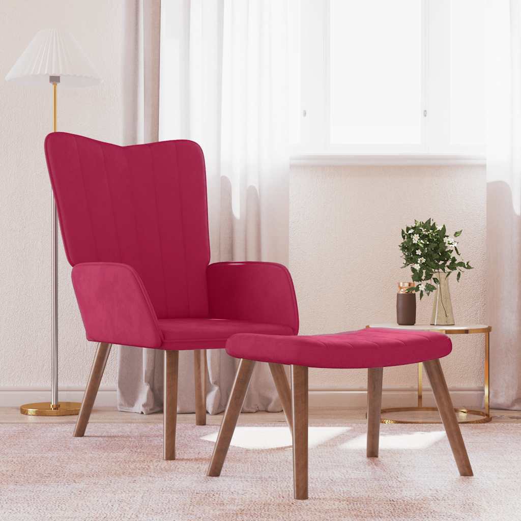 Relax armchair with patchwork fabric stool