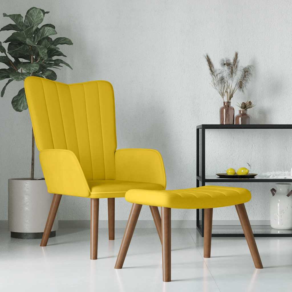 Relax armchair with patchwork fabric stool