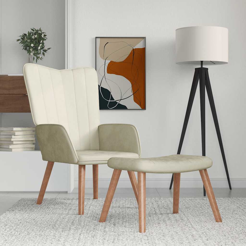 Relax armchair with patchwork fabric stool