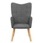 Silla de relajación de tela gris oscuro