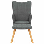 Silla de relajación con reposapiés de tela gris oscuro