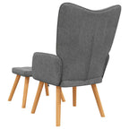 Silla de relajación con reposapiés de tela gris oscuro