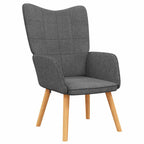 Silla de relajación con reposapiés de tela gris oscuro