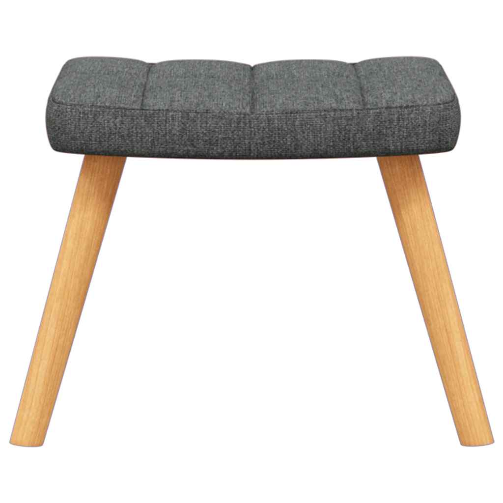 Silla de relajación con reposapiés de tela gris oscuro
