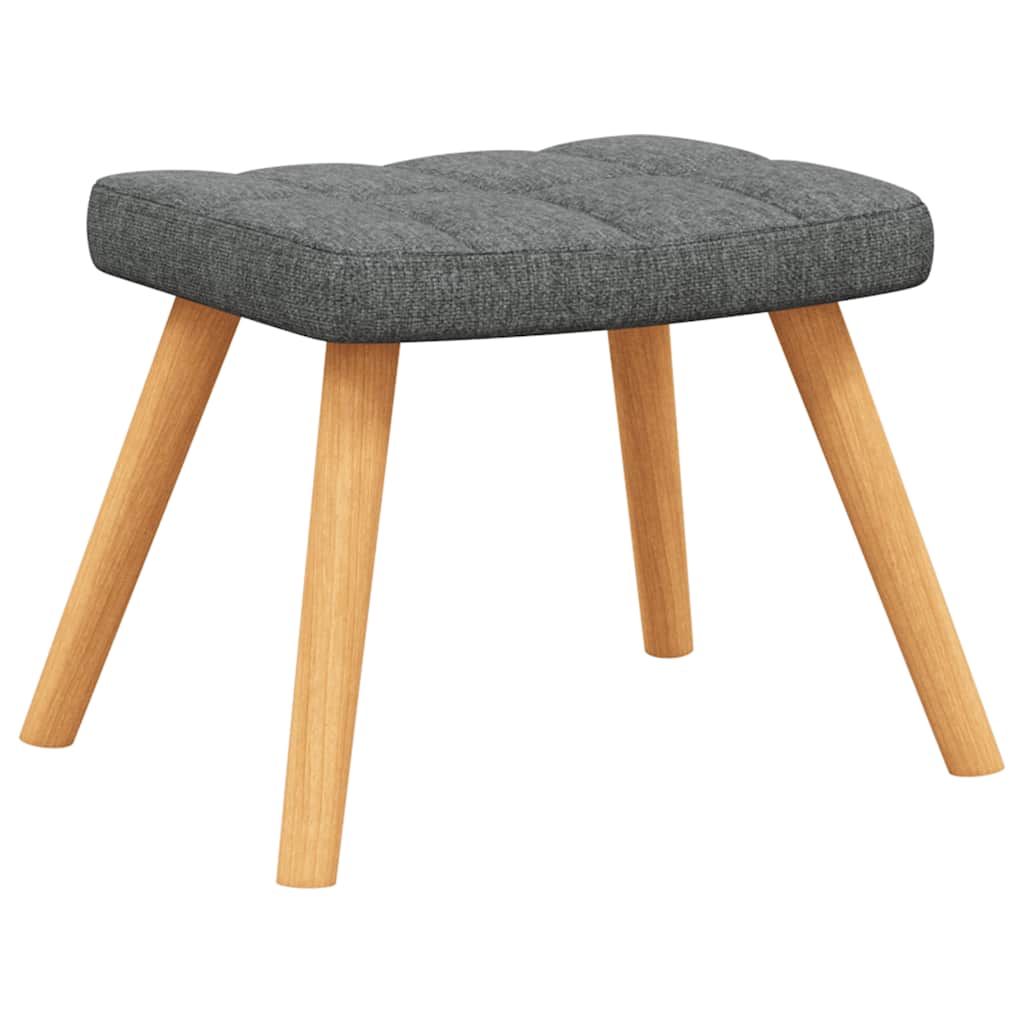 Silla de relajación con reposapiés de tela gris oscuro