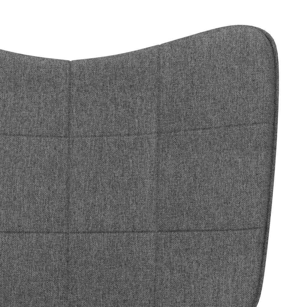 Silla de relajación con reposapiés de tela gris oscuro