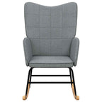 Silla mecedora de tela gris claro