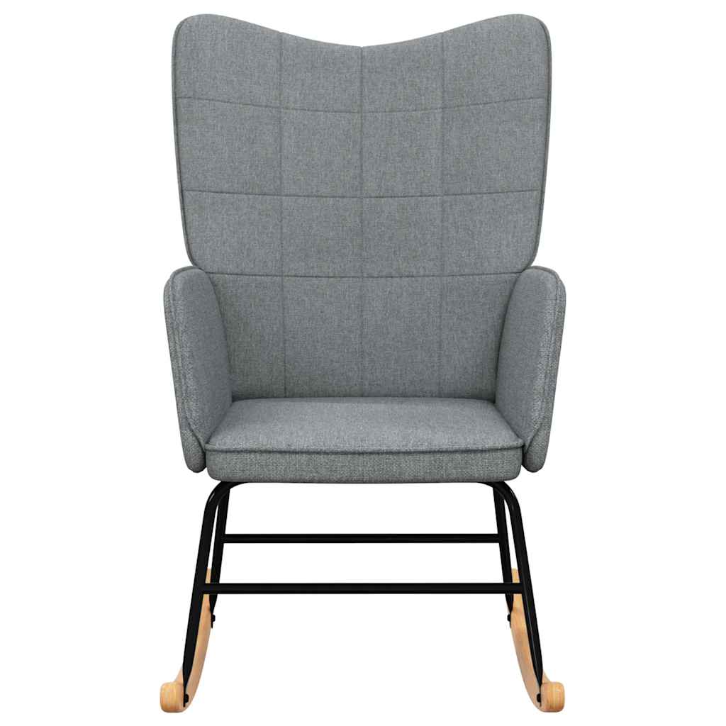 Silla mecedora de tela gris claro